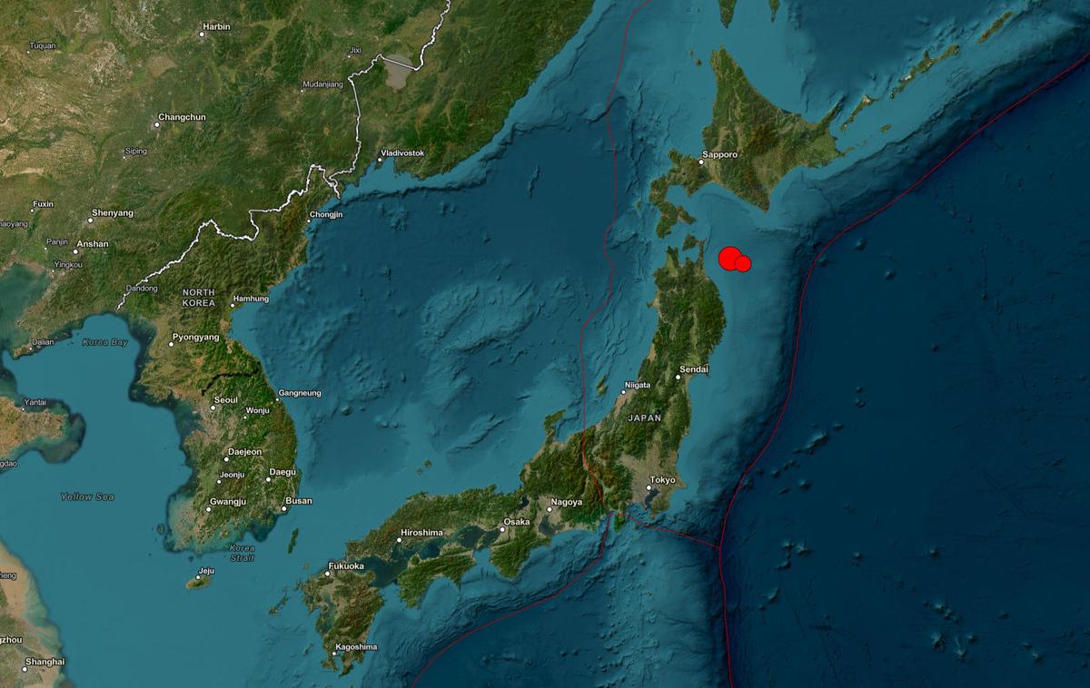 potres Japonska | Foto USGS