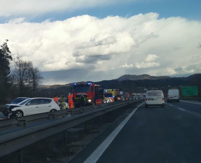 Prometna nesreča na štajerski avtocesti. | Foto: Gašper Pirman