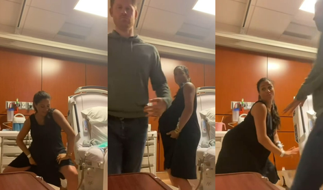 Bizaren posnetek iz porodnišnice: "Kaj počneta Harry in Meghan?" #video