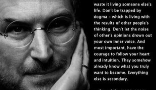 Za motivacijo Steve Jobs na steni
