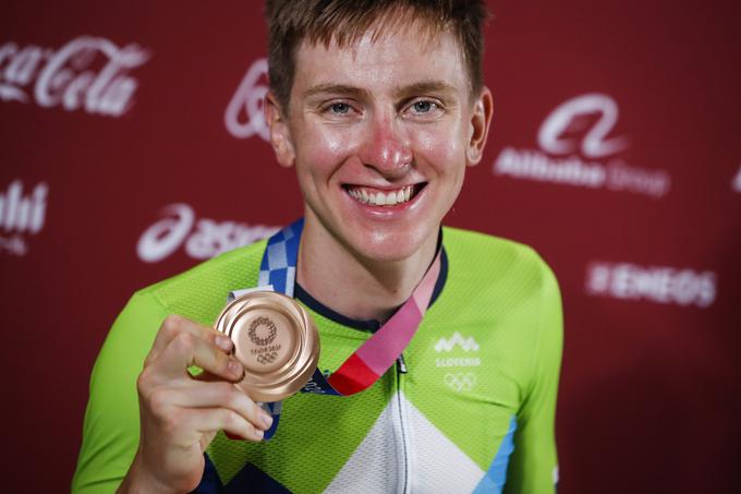 Na olimpijskih igrah v Tokiu je kot prvi Slovenec prikolesaril do kolesarske medalje. Na cestni dirki je bil bronast. | Foto: Anže Malovrh/STA