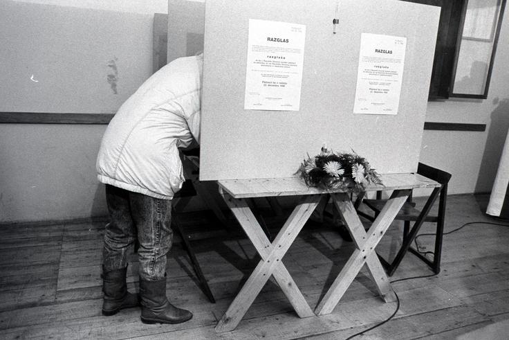 Plebiscit 23. decembra 1990. | Foto: Tone Stojko, hrani Muzej novejše zgodovine Slovenije