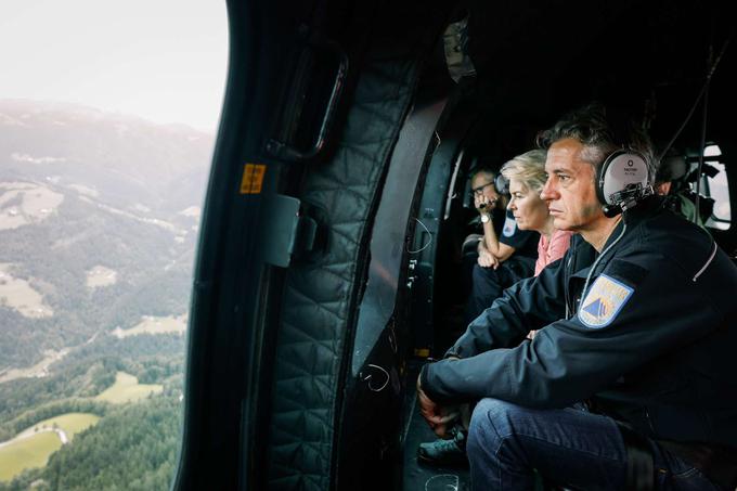 Predsednica Evropske komisije Ursula von der Leyen je napovedala izdatno pomoč EU po poplavah, ki so prizadele Slovenijo. | Foto: Matic Prevc/STA