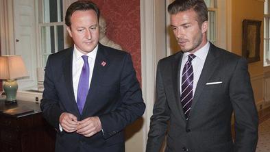 David Beckham na obisku pri britanskem premierju