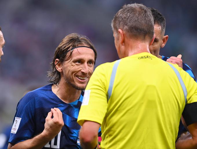 Luka Modrić je bil nezadovoljen s sojenjem Italijana v polfinalu SP 2022 v Katarju. | Foto: Guliverimage
