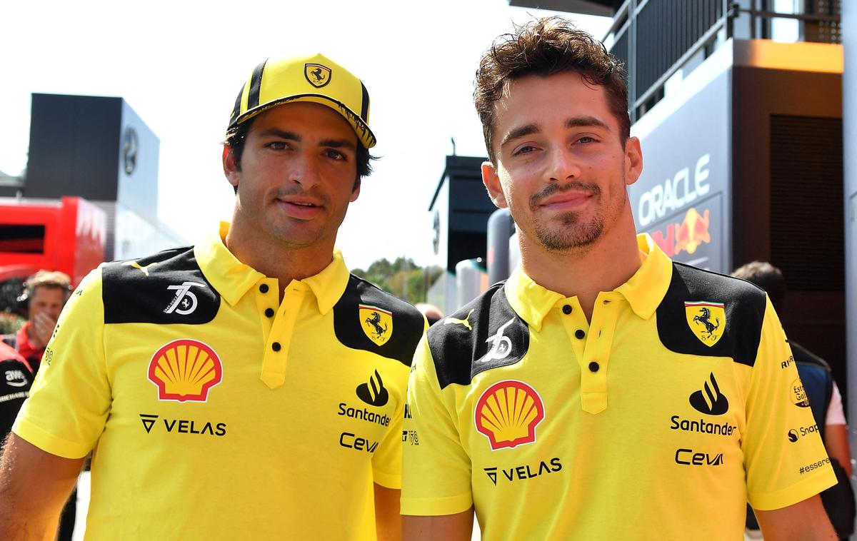 Monza Ferrari Leclerc Sainz | Carlos Sainz in Charles Leclerc ta konec tedna v rumenem | Foto Reuters