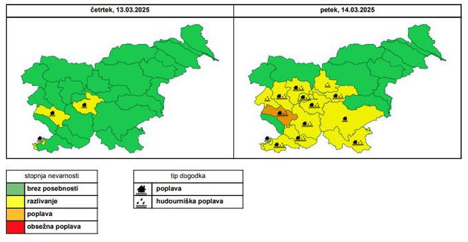 hidro napoved, 13.3.2025 | Foto: Arso