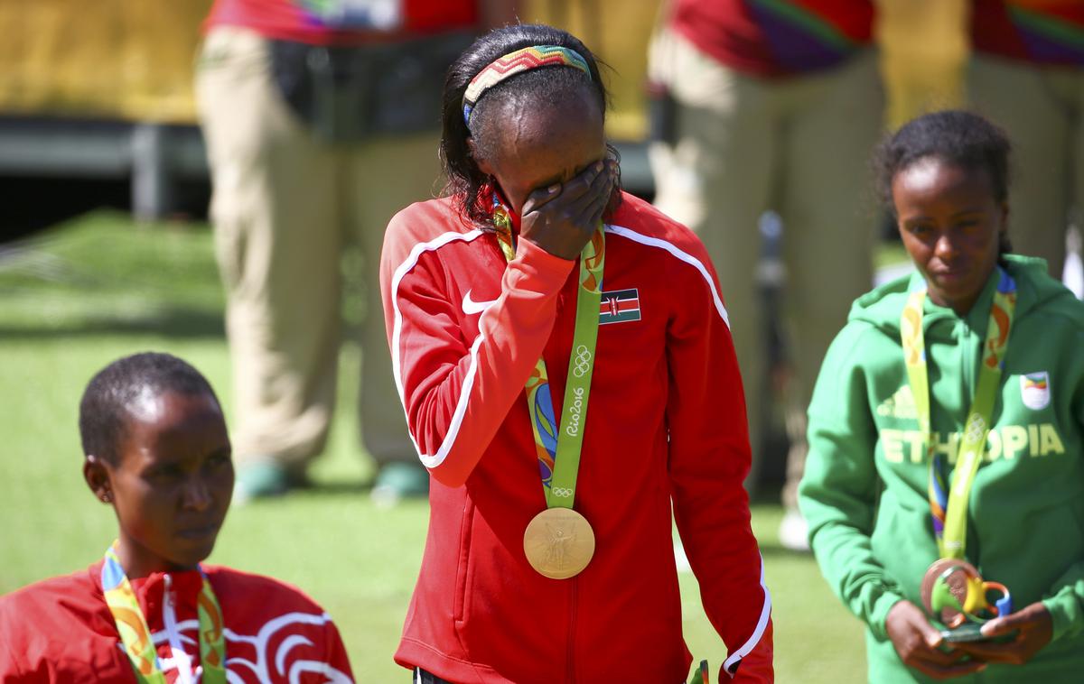 Jemima Sumgong | Nad kenijsko atletiko se zgrinjajo črni oblaki. Iz meseca v mesec na dan prihajajo novi dopinški prekrškarji. Med njih se je ujela tudi maratonska olimpijska prvakinja iz Ria de Janeira Jemima Sumgong. | Foto Reuters