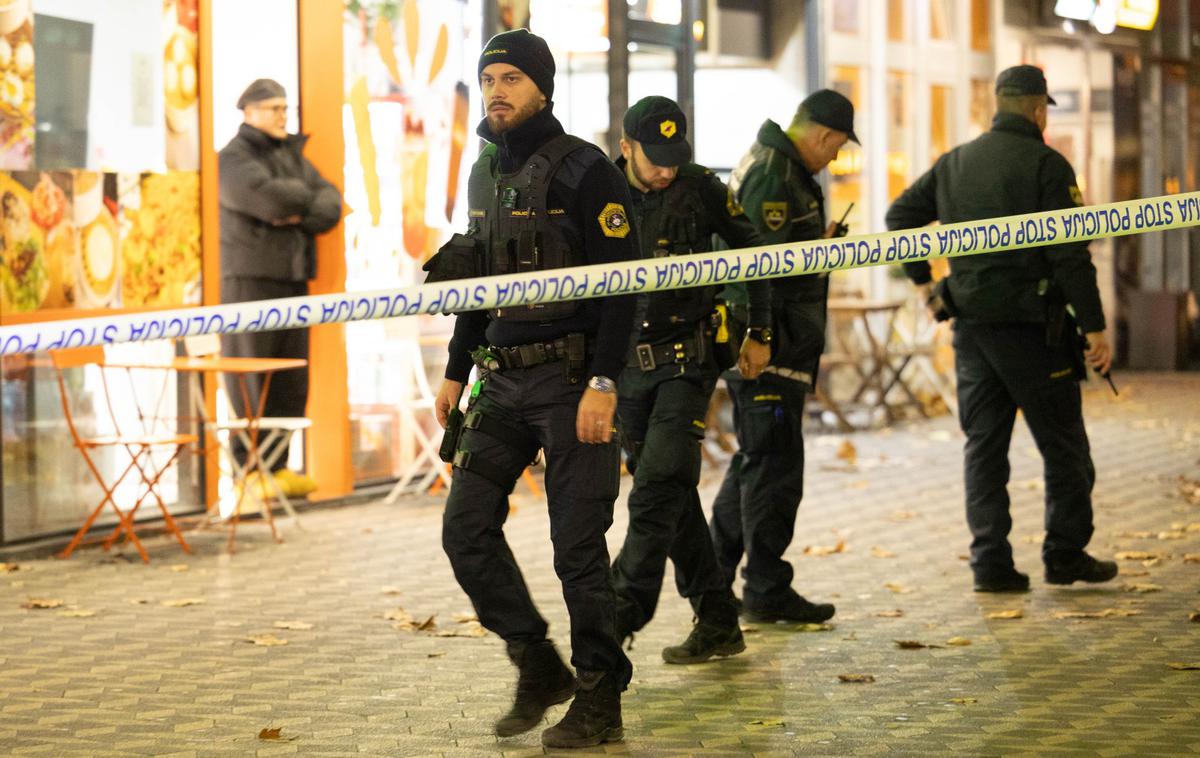 Bavarski dvor, Ljubljana, napad, policija | Zakon med drugim prinaša dodatna pooblastila za ukrepanje policije na varnostno tveganih območjih. | Foto STA