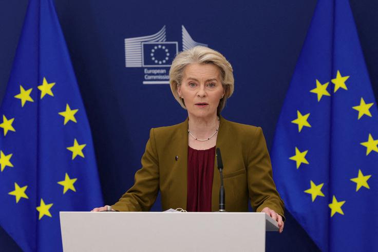 "Naj bom zelo jasna, ne vidim možnosti, da bi za to plačali samo evropski davkoplačevalci. To je nesprejemljivo," je poudarila von der Leyen. | Foto: Reuters