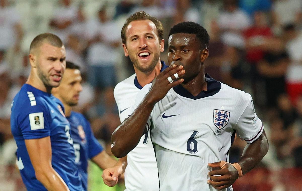 Harry Kane, Marc Guehi, Srbija - Anglija | Angleži so se v Beogradu znesli nad Srbi in zmagali kar s 5:0. Mrežo gostiteljev je v 33. minuti načel Harry Kane, Marc Guehi je v 75. minuti zabil četrtega. | Foto Reuters