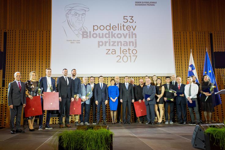 Vsi dobitniki Bloudkovih nagrad in plaket za leto 2017 | Foto: Žiga Zupan/Sportida