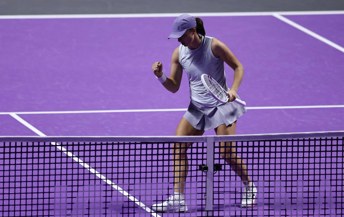 Iga Swiatek | Iga Swiatek je v uvodnem dvoboju zaključnega turnirja WTA  zanesljivo premagala Američanko Madison Keys. | Foto Reuters