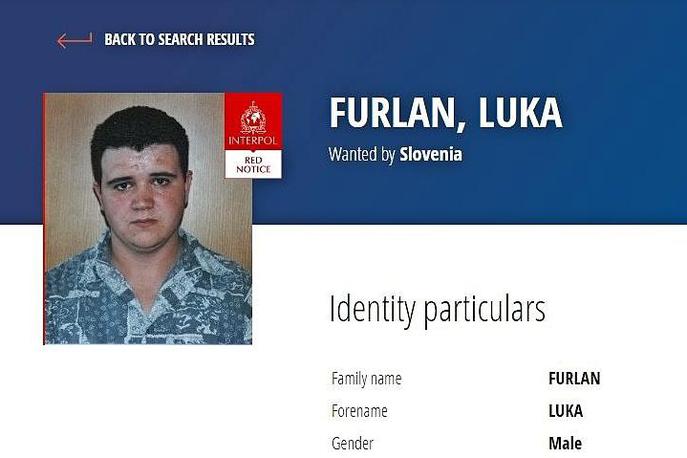 Luka Furlan, tiralica | Luka Furlan naj bi bil leta 2002 na Vipavski cesti v Rožni Dolini vpleten v strelski obračun dveh kriminalnih tolp. | Foto Interpol