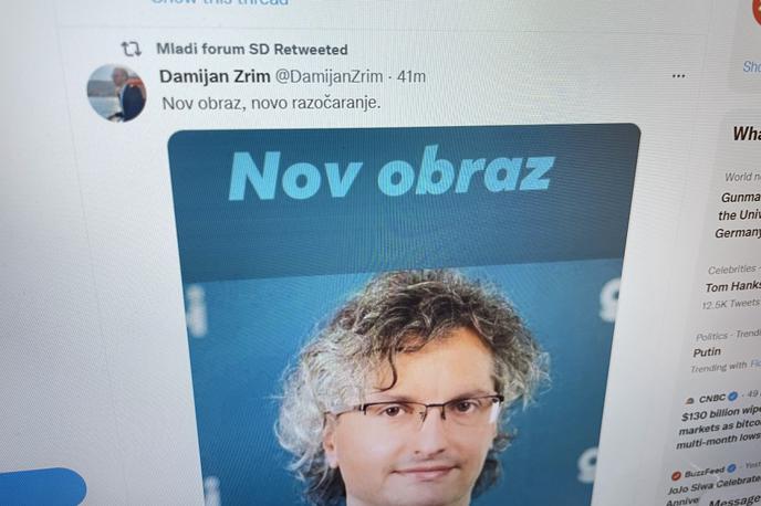 Šarec Golob | Fotomontažo s pripisom "Nov obraz, novo razočaranje" so delili tudi na uradnem profilu Mladega foruma Socialnih demokratov. | Foto Siol.net