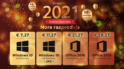 Novoletne razprodaje programske opreme 2021: Windows 10 Pro za 7,27 €