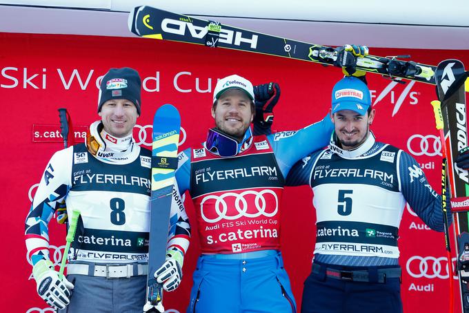 Na zmagovalni oder so se (od leve proti desni) povzpeli Avstrijec, Norvežan in Italijan. | Foto: Guliverimage/Getty Images