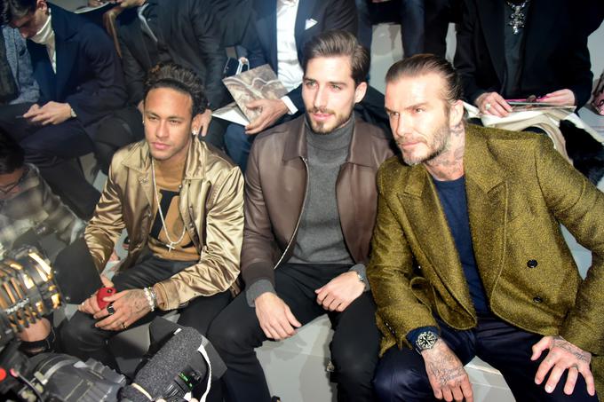 Na reviji modne hiše Louis Vuitton z Neymarjem in Davidom Beckhamom | Foto: Profimedia