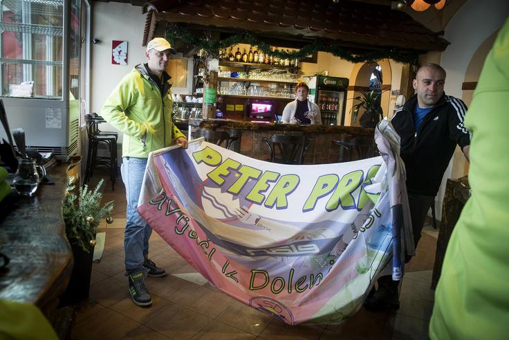Janez Rakovec navijači Petra Prevca | Foto: Ana Kovač