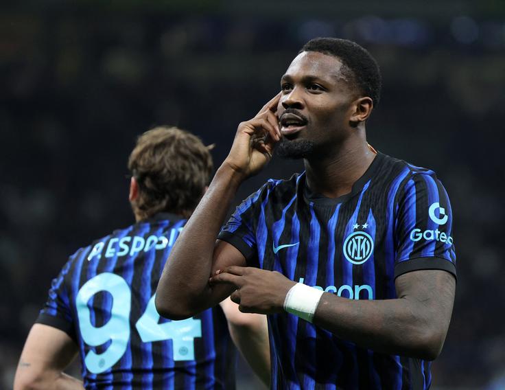 Med strelce se je za Inter vpisal tudi Marcus Thuram. | Foto: Reuters