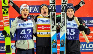 Slovenski dan v Falunu: Lanišek slavil in prevzel skupno vodstvo, Prevc tretji #video