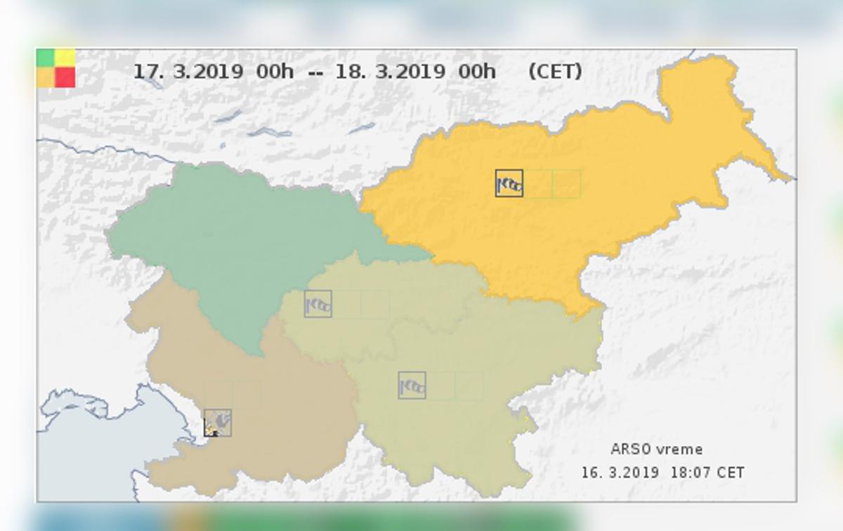 Arso | Danes bo pihalo predvsem v vzhodnem in severovzhodnem delu države. | Foto Matic Tomšič / Posnetek zaslona