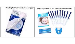 Odpoklic izdelkov za beljenje zob Instant whitening pen Dazzling White in Kit de 15 Pcs Blanchiment des Dents