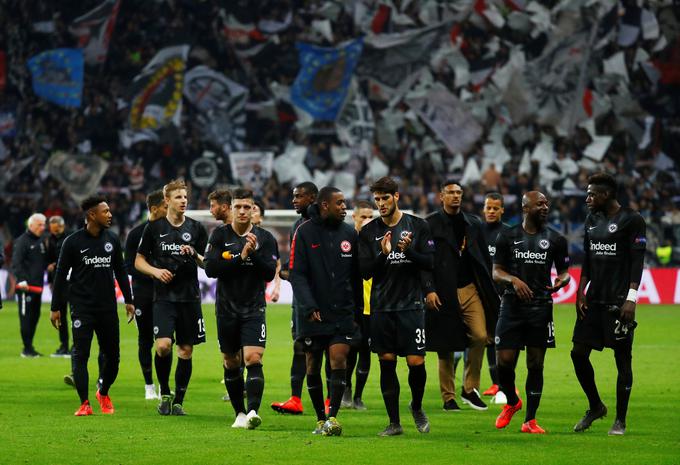 Eintracht je v prejšnji sezoni izpadel v polfinalu evropske lige, letos pa mu grozi, da bi lahko ostal brez skupinskega dela. | Foto: Reuters