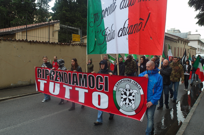 shod neofašistov | Shod gibanja CasaPound v Trstu novembra lani | Foto Jurij Paljk/STA