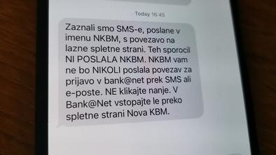 Svarilo NKBM: pazite, ker teh sporočil ne pošiljamo mi