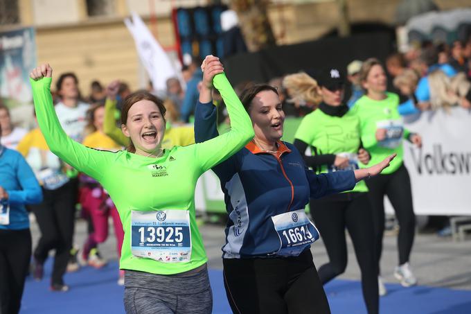 Pristno veselje v cilju - stalnica rekreativnega dela ljubljanskega maratona. | Foto: Sportida