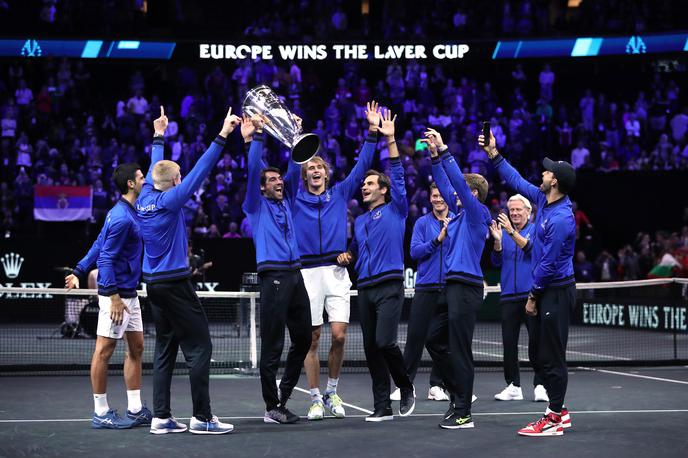 Laver Cup Federer Đoković Zverev | Evropski teniški igralci so osvojili ekshibicijski pokal Laver. | Foto Guliver/Getty Images