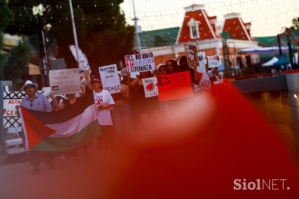 protesti, Gaza, podpora, aktivisti, policija, Palestina