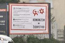 Antisemitistični plakat na Tržaški cesti v Ljubljani