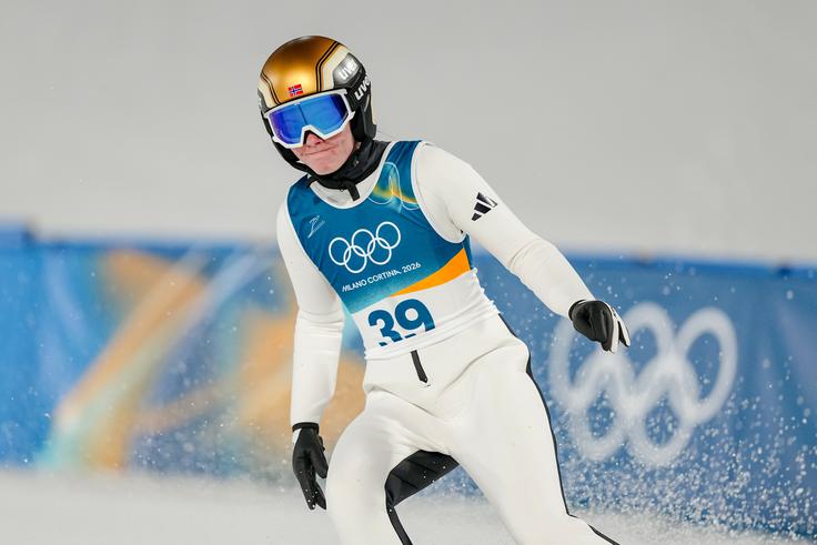 Eirin Maria Kvandal je bila v prvi seriji tekme na veliki skakalnici najboljša. | Foto: Guliverimage