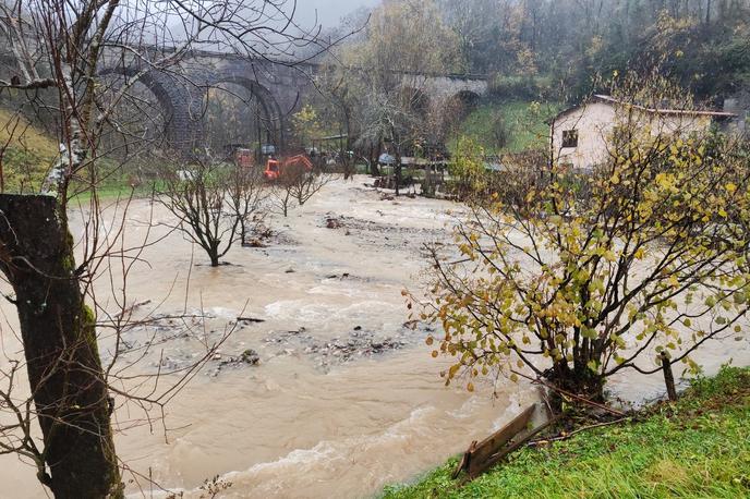 Kanal ob Soči | Škodo si že ogleduje tudi podjetje Hidrotehnik, ki ima koncesijo za urejanje vodotokov na tem območju. | Foto Občina Kanal ob Soči