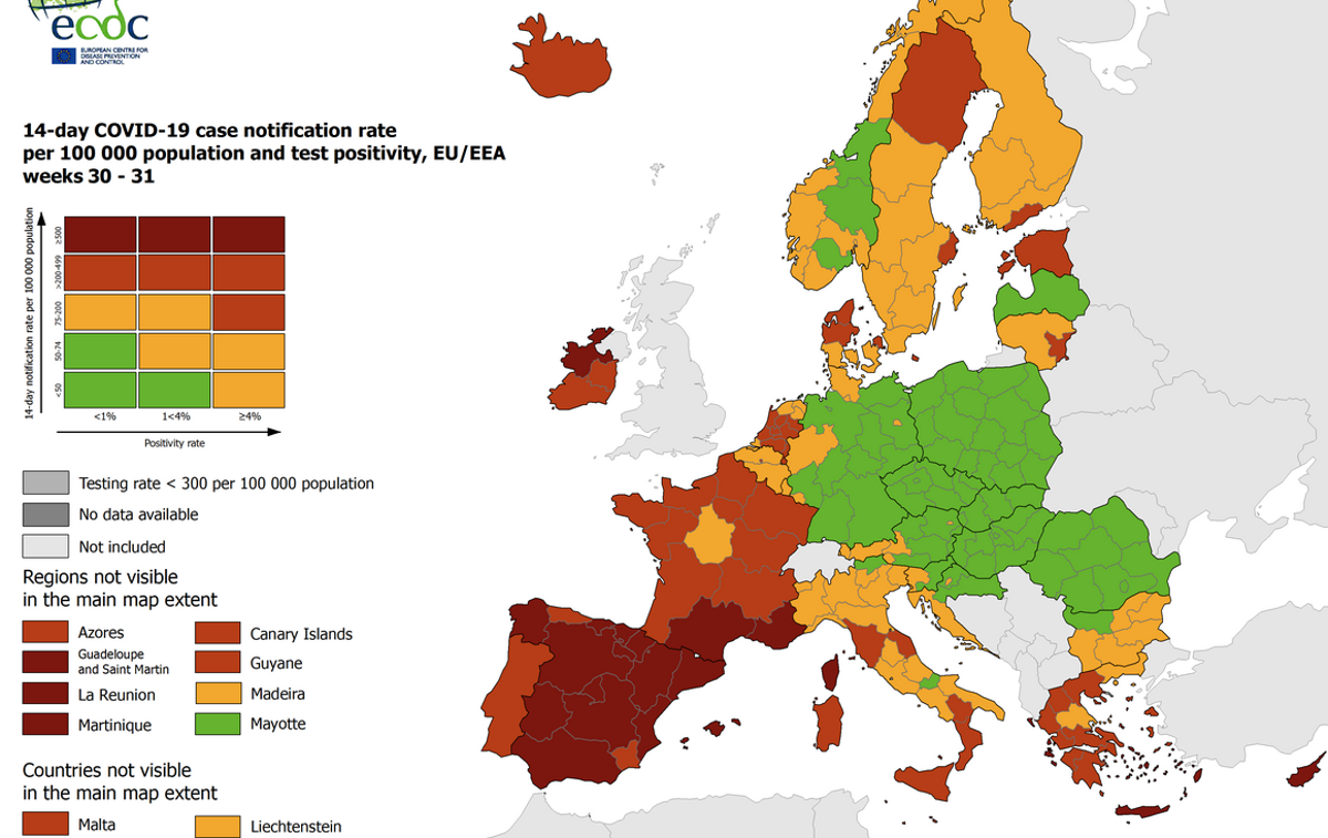 zemljevid ecdc | Foto ecdc.europa.eu