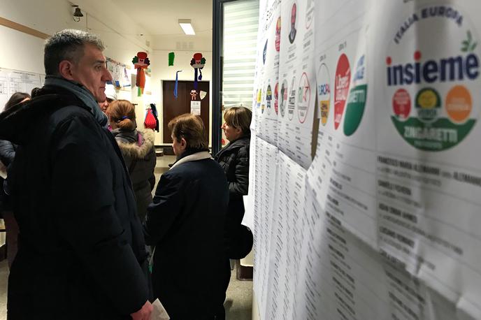 italija volitve | Volišča bodo danes odprta od 7. do 23. ure, v ponedeljek pa od 7. do 15. ure. Izide volitev je pričakovati v ponedeljek zvečer. | Foto Reuters