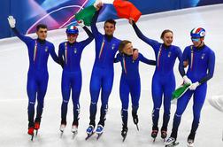 Italija do zlata v mešani štafeti hitrostnega drsanja