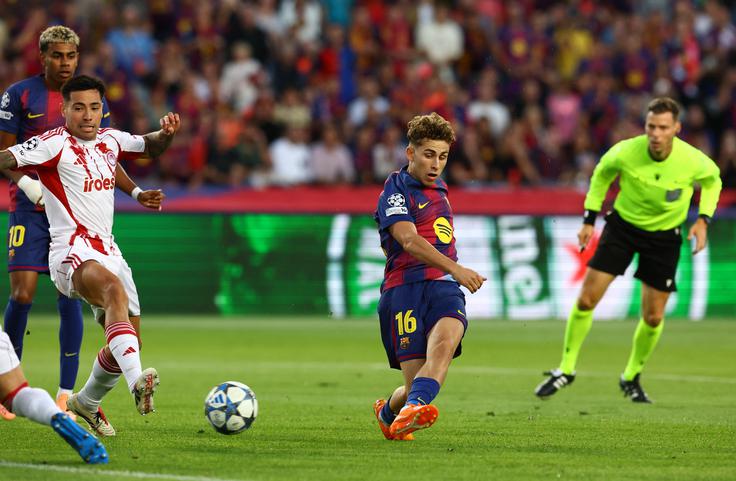 Fermin Lopez je popeljal Barcelono v vodstvo v 6. minuti. | Foto: Reuters