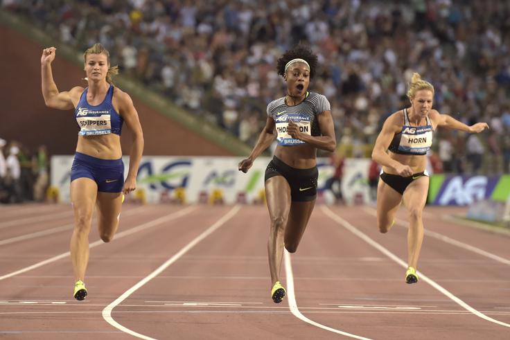 Jamajčanka Elaine Thompson je tudi na zadnjem mitingu diamantne lige dokazala, da je trenutno najboljša šprinterka v atletski karavani. | Foto: Reuters