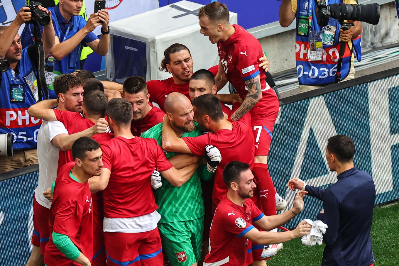 La gioia della Serbia dopo il gol del pareggio | Foto: Gulliverimage