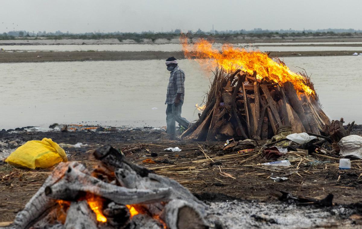 Indija | Revni domačini si ne morejo privoščiti, da bi sorodnike upepelili, in tako trupla odvržejo v reko. | Foto AP