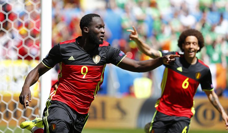 Belgijski zvezdnik Romelu Lukaku je dal dva, njegov rojak Axel Witsel pa en zadetek. | Foto: 