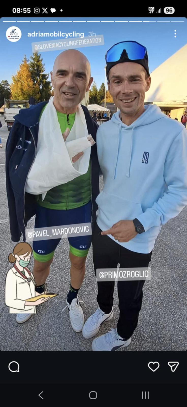 Marđonović in Roglič po koncu | Foto: Adria Mobil