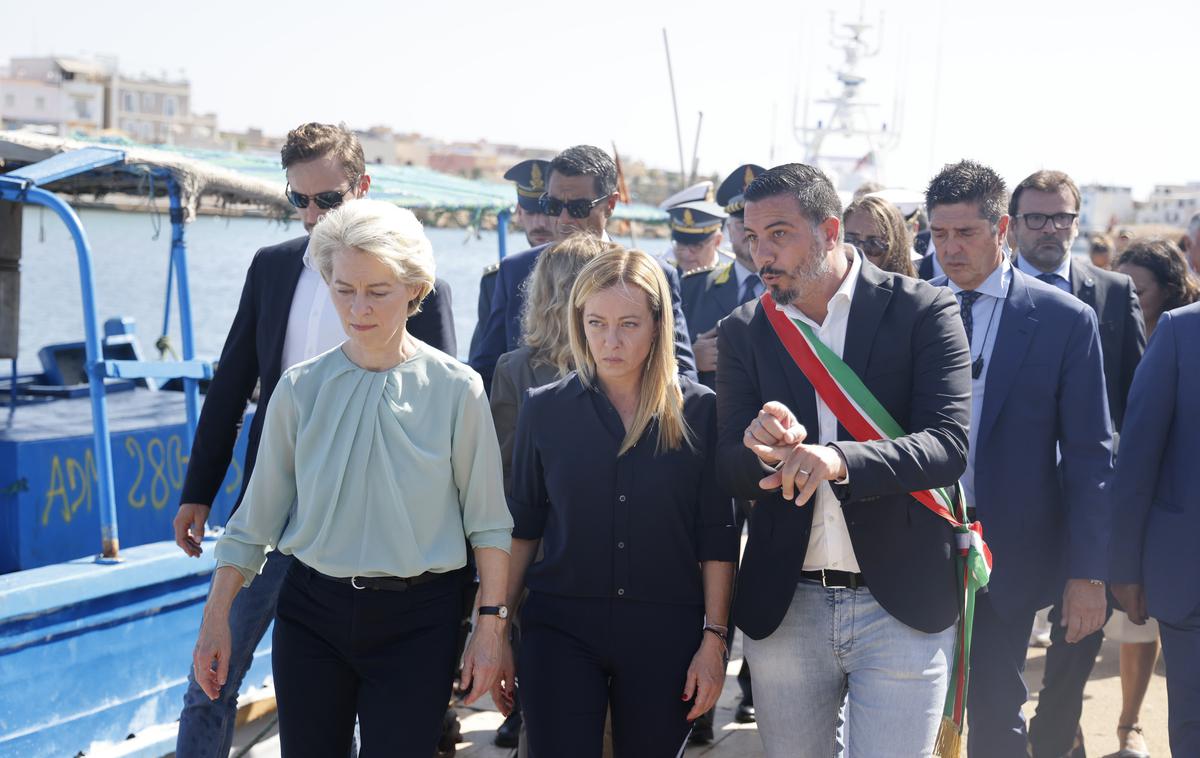 Ursula von der Leyen | Ursula von der Leyen je na povabilo italijanske premierke Giorgie Meloni obiskala otok Lampedusa. | Foto Ursula von der Leyen / X