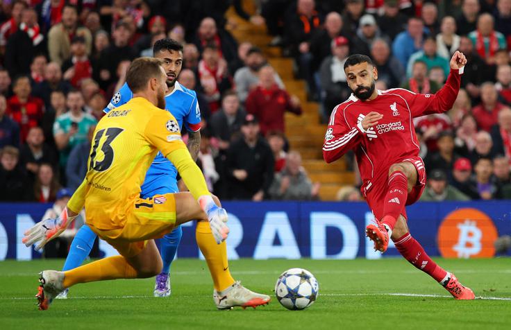 Liverpool je med tednom premagal Atletico s 3:2, Mohamed Salah pa je prispeval zadetek in podajo. | Foto: Reuters