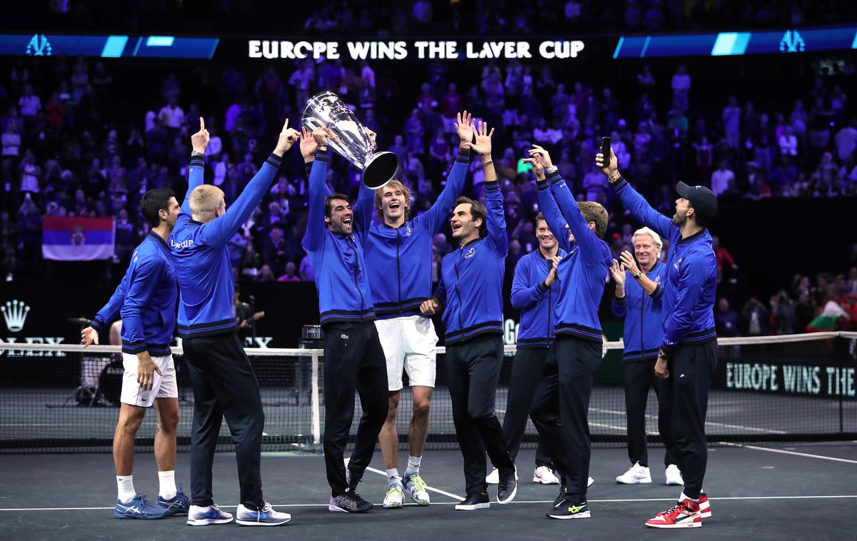 Laver Cup Federer Đoković Zverev | Evropski teniški igralci so osvojili ekshibicijski pokal Laver. | Foto Guliver/Getty Images