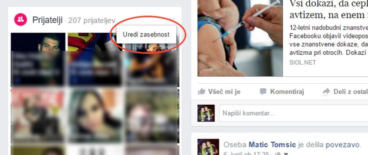 Kliknite na puščico na vrhu seznama prijateljev in izberite Uredi zasebnost. | Foto: 