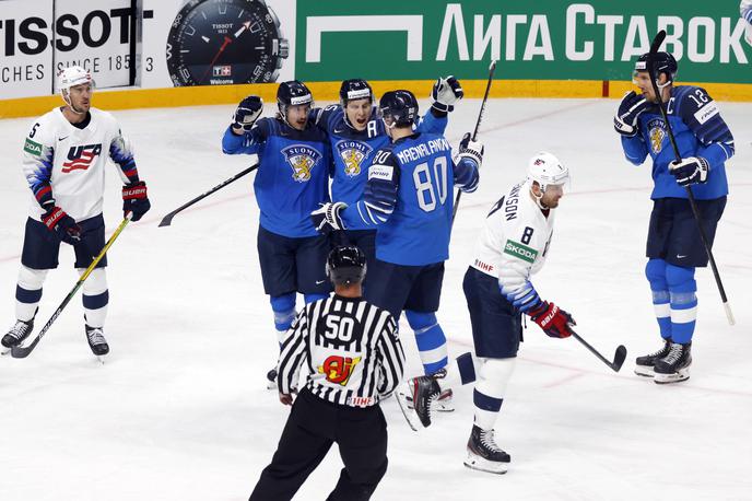 Finska ZDA SP v hokeju 2021 Riga | Branilci naslova, Finci, so za začetek SP premagali ZDA. | Foto Guliverimage